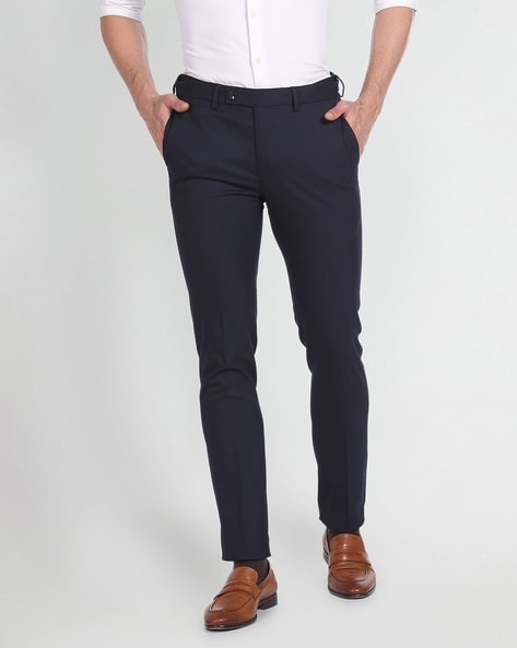 Buy Navy Blue Trousers & Pants for Men by ARROW Online