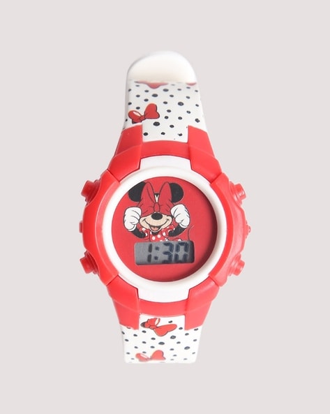 Girls' Disney Dumbo Clear Plastic Time Teacher Watch - Red : Target