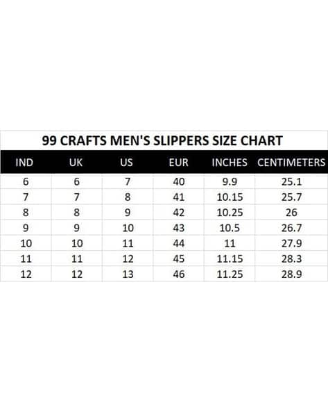 Sandals Slipper Size Chart Mens Men's Shoe Size Chart Inches