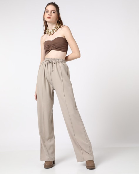 Buy GREY RELAXED-MUCH DRAWSTRING JOGGERS for Women Online in India