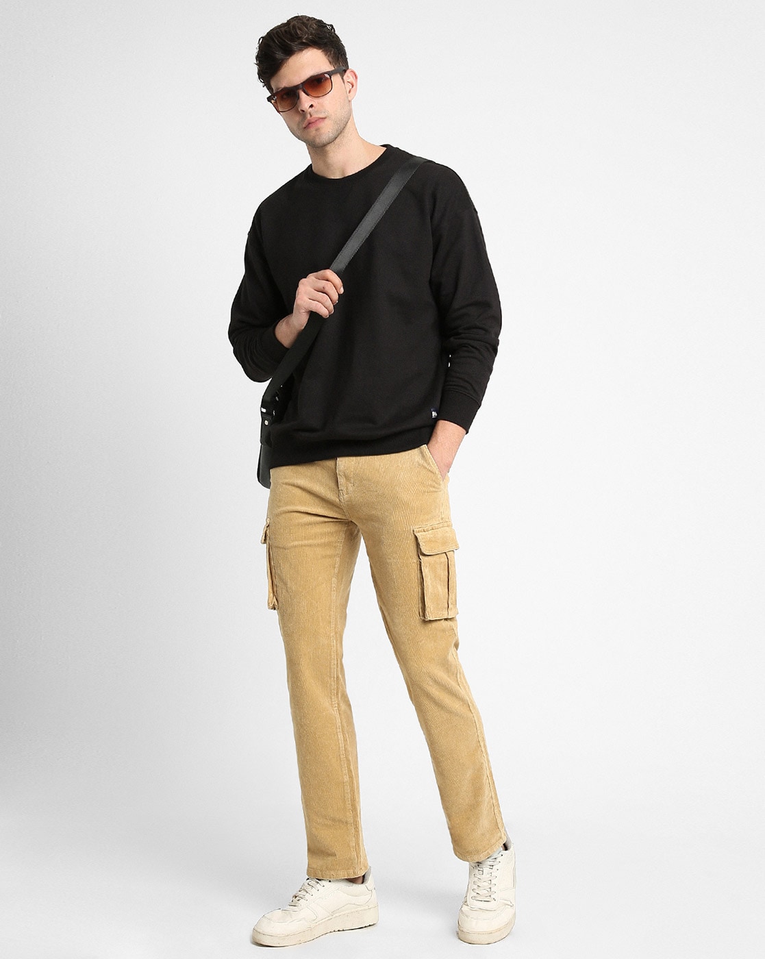 Elastic Waist Slim Fit Cargo Trouser | boohoo