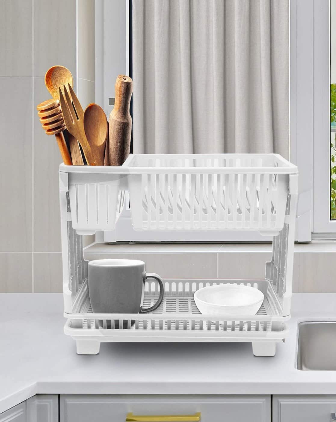 Ikea White Dish Drying Rack UTRUSTA Dish Drainer For Wall Cabinet