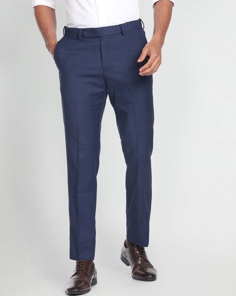 Buy Men Grey Regular Fit Solid Casual Trousers Online - 749782 | Allen Solly