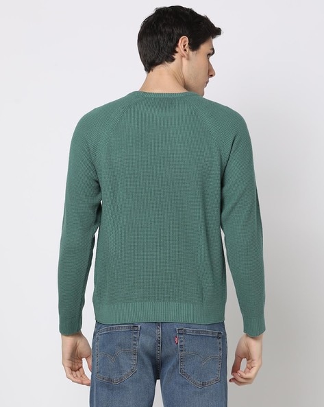 Men's green crew sales neck sweater