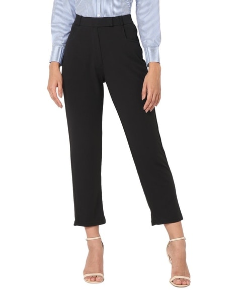 Buy WIDE LEGGED CASUAL BLACK TROUSER for Women Online in India