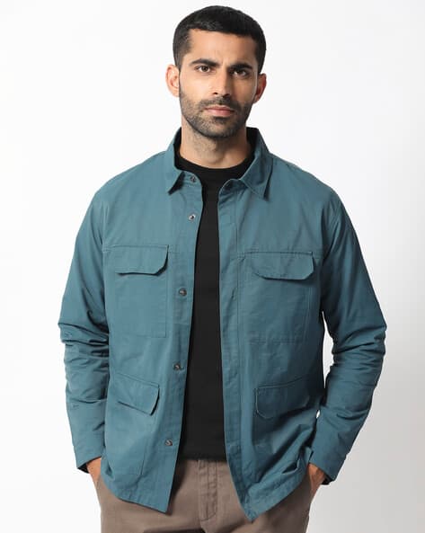 Men Tailored Fit Utility Jacket