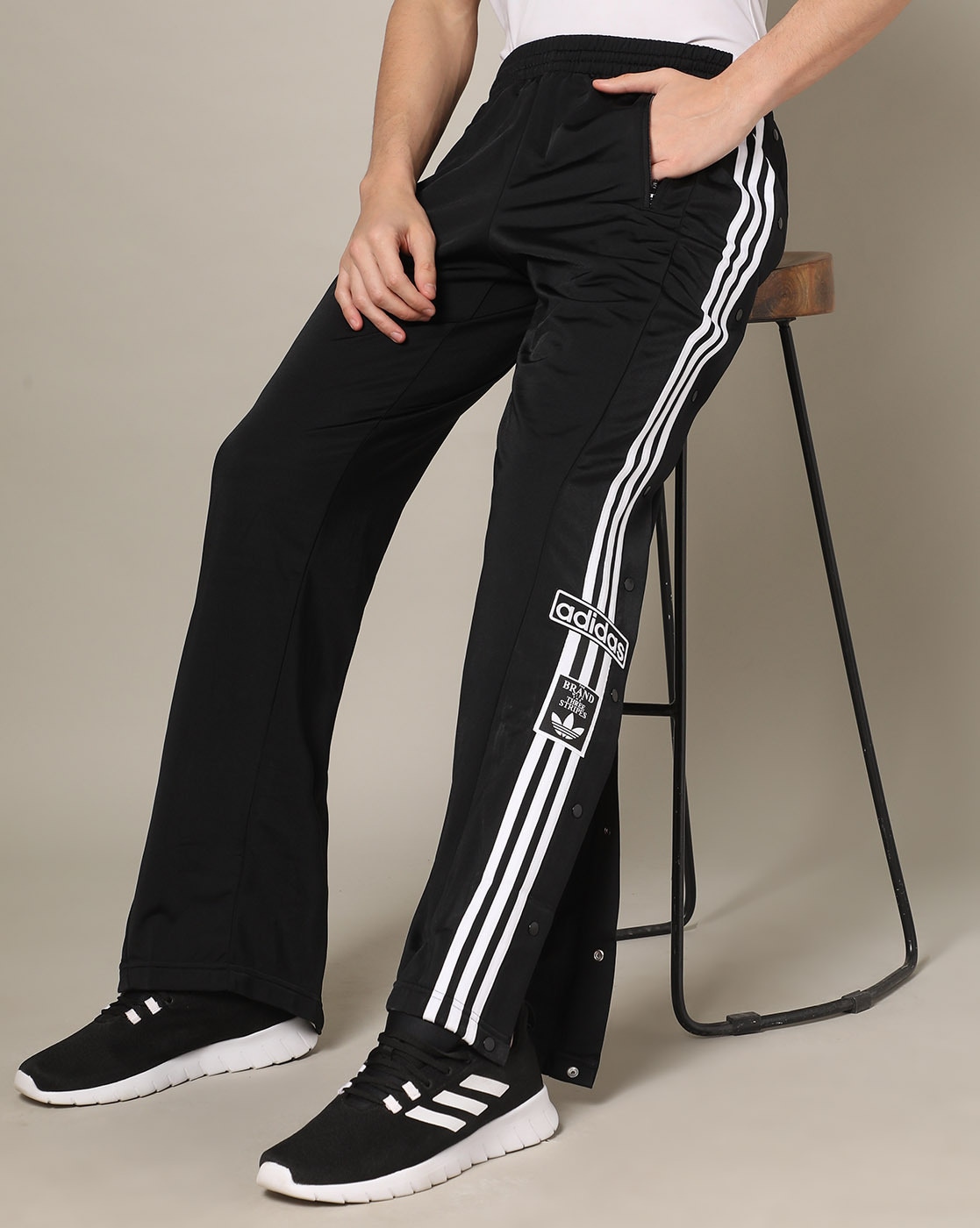 Men Striped Straight Track Pants