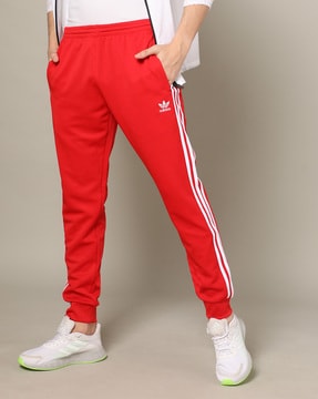 Adidas originals red joggers sale