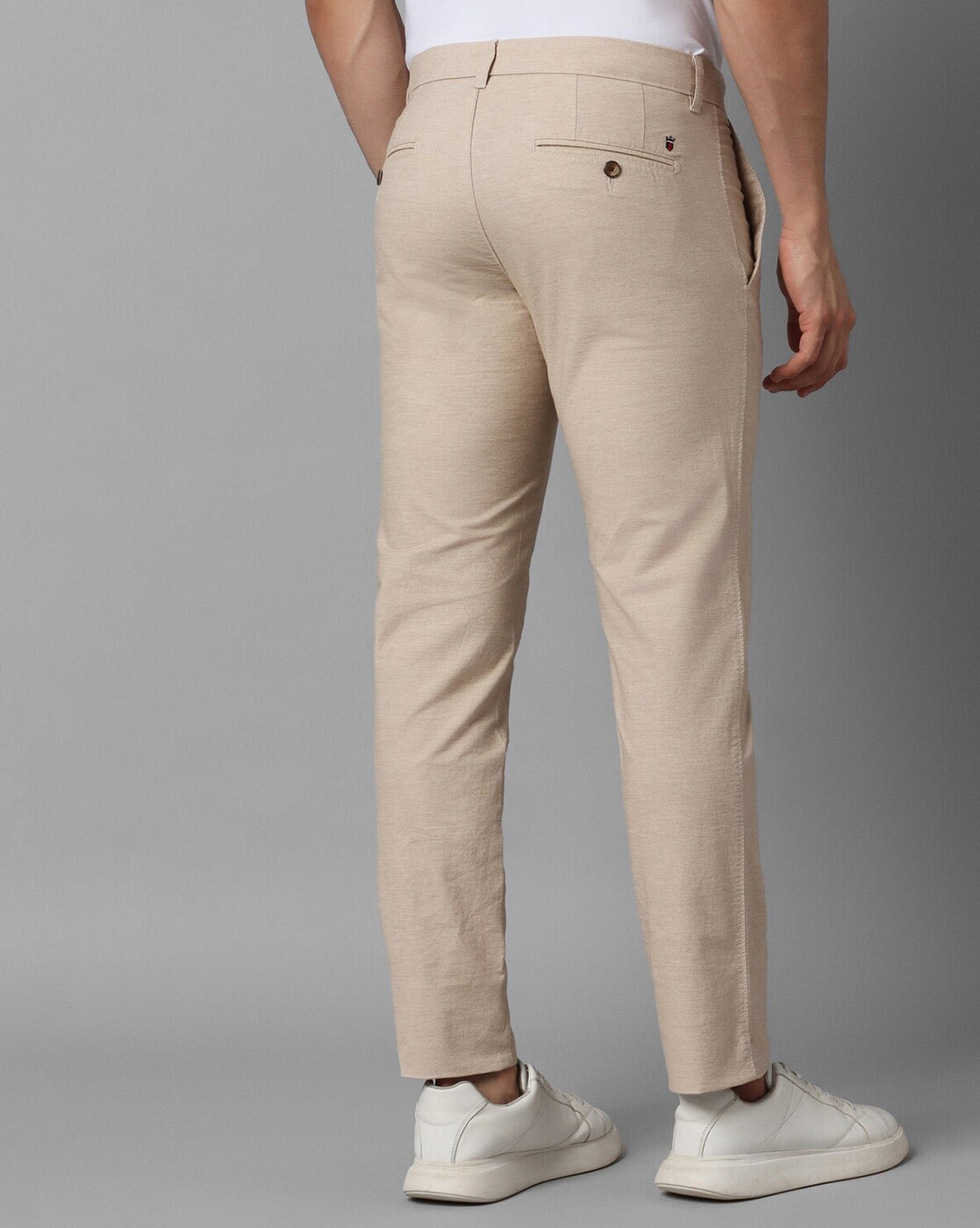 Buy Louis Philippe Jeans Khaki Steven Slim Fit Trousers - Trousers for Men  1441908 | Myntra