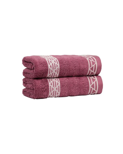 Purple best sale patterned towels