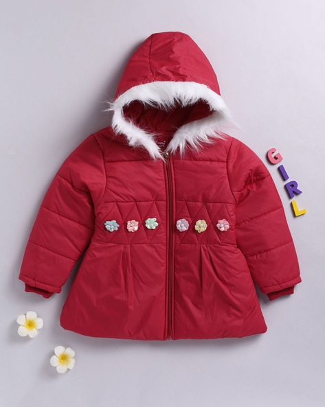 girls red bomber jacket