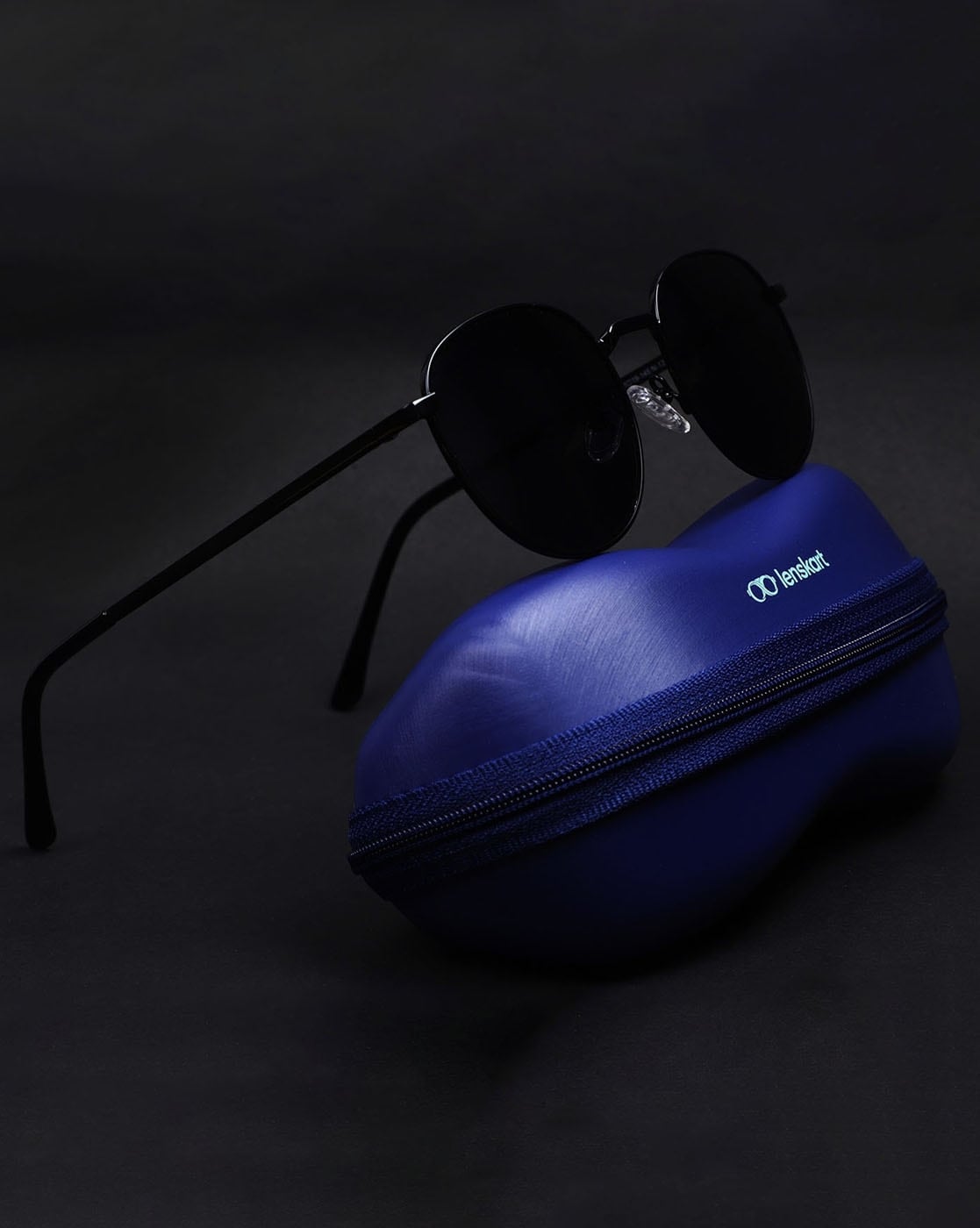 Black Square Rimless Unisex Sunglasses by Vincent Chase-206741 – Lenskart