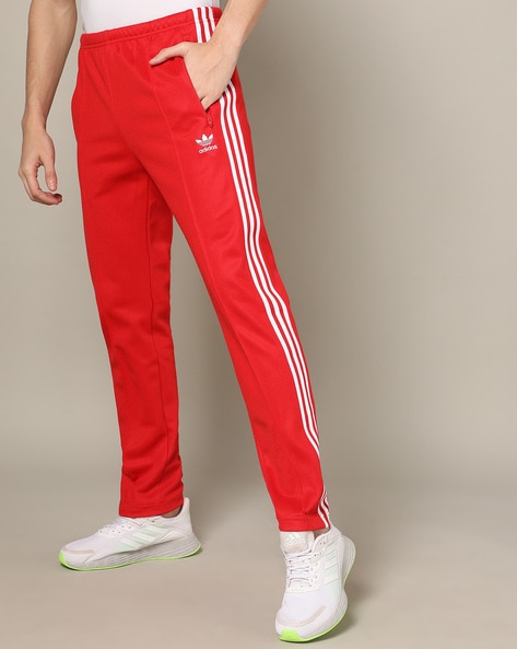 Size L Large ADIDAS ORIGINALS Men's SST Track Pants Red Inseam 32