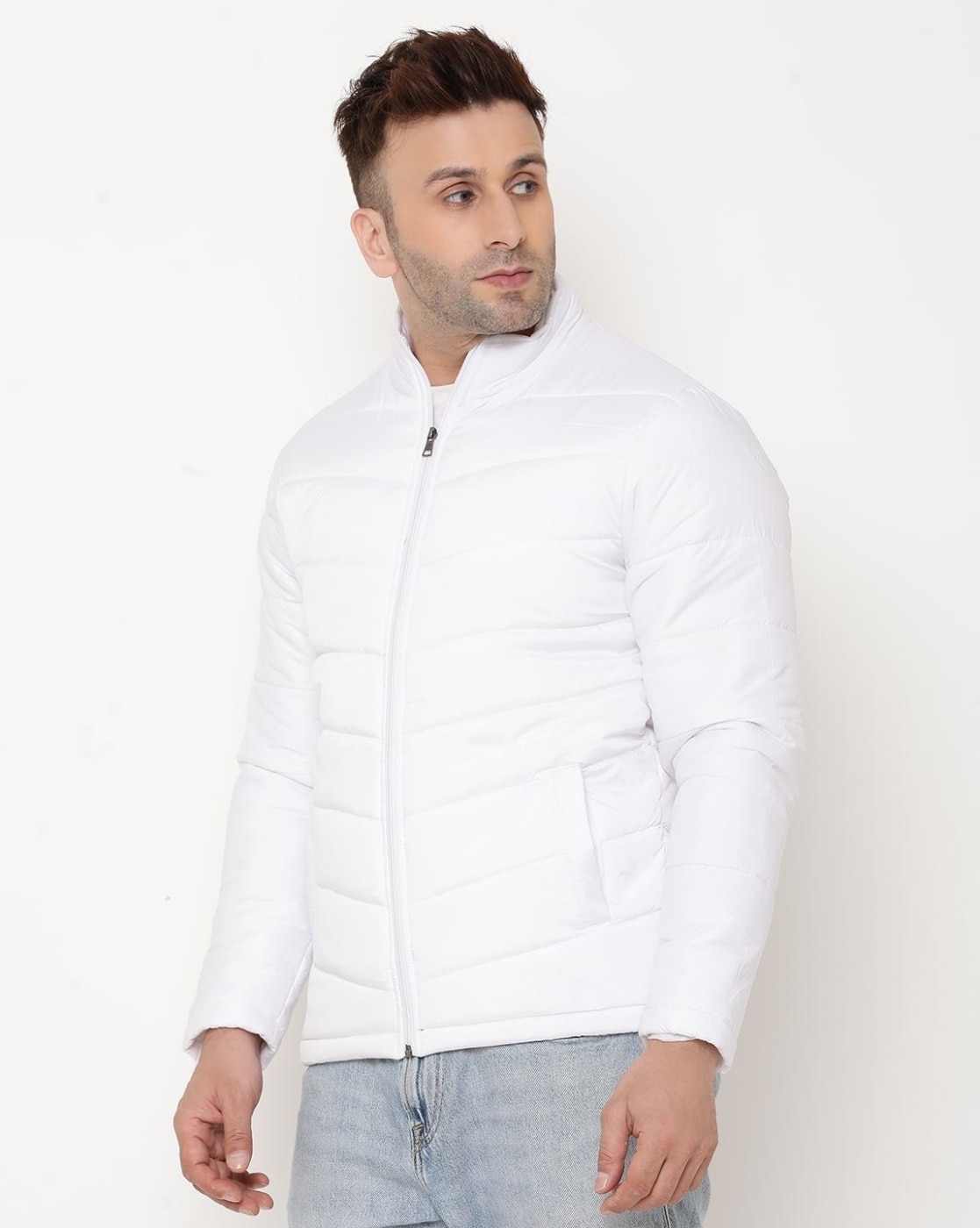 Buy Lindbergh White & Beige Fashion Relaxed Fit Puffer Jacket for Men  Online @ Tata CLiQ Luxury