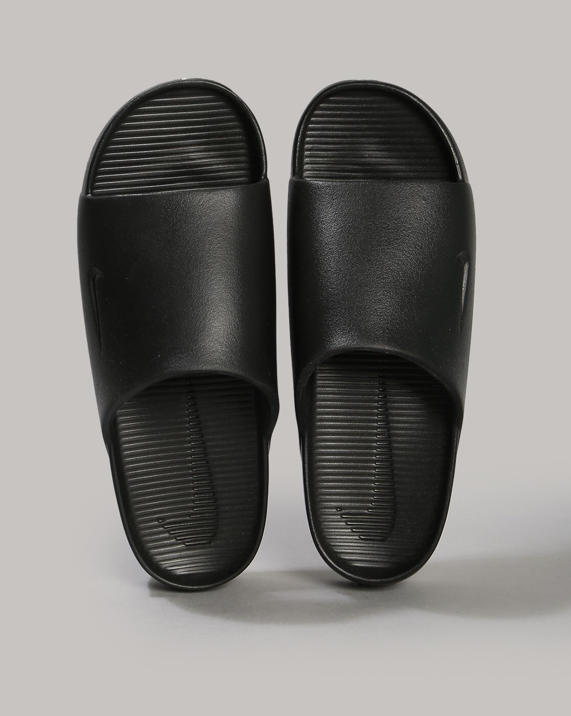 Men Calm Slides with Striped Footbed
