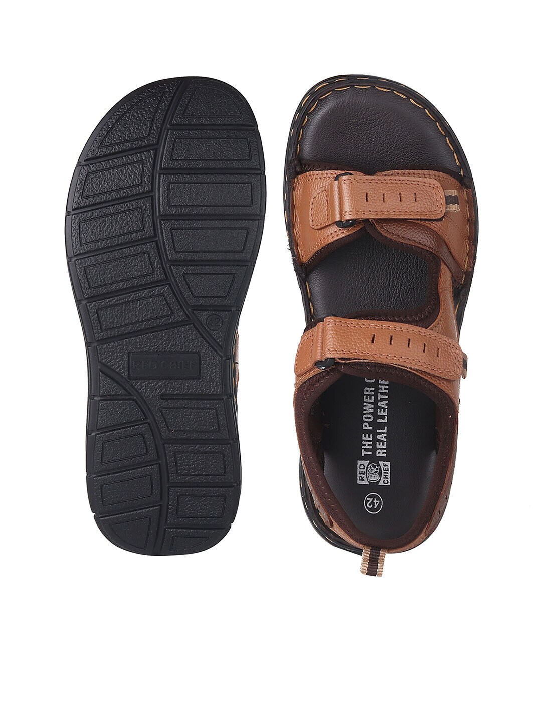 Buy Red Chief Men Beige Leather Comfort Sandals - Sandals for Men 8628009 |  Myntra