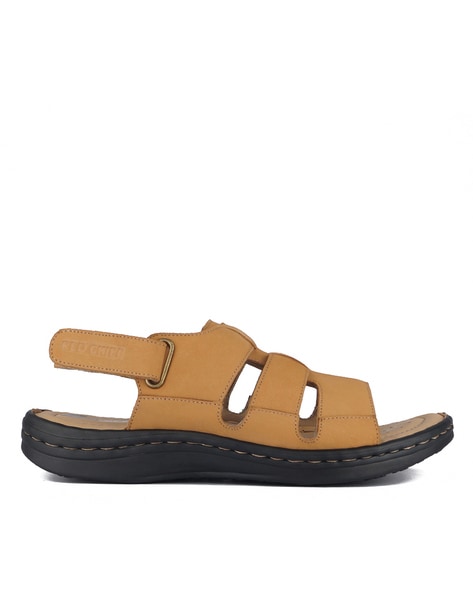 Buy Red Chief Rust Leather Casual Solid Strappy Slip On Sandal For Men  online