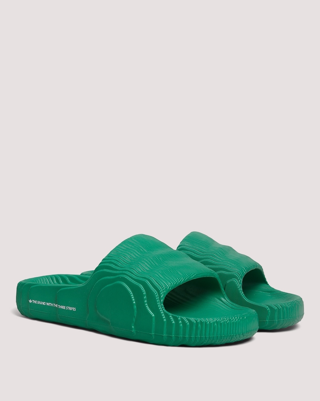 Green adidas sliders best sale