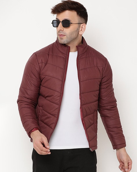 Men's Winter Leather Jacket With Warm Furr Inside - Wine