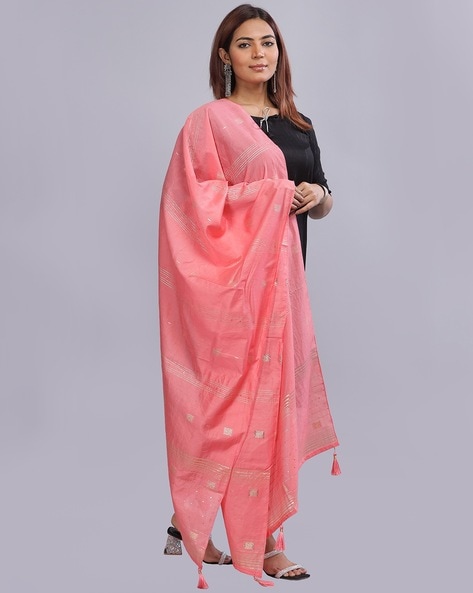 Woven Dupatta with Tassels Price in India