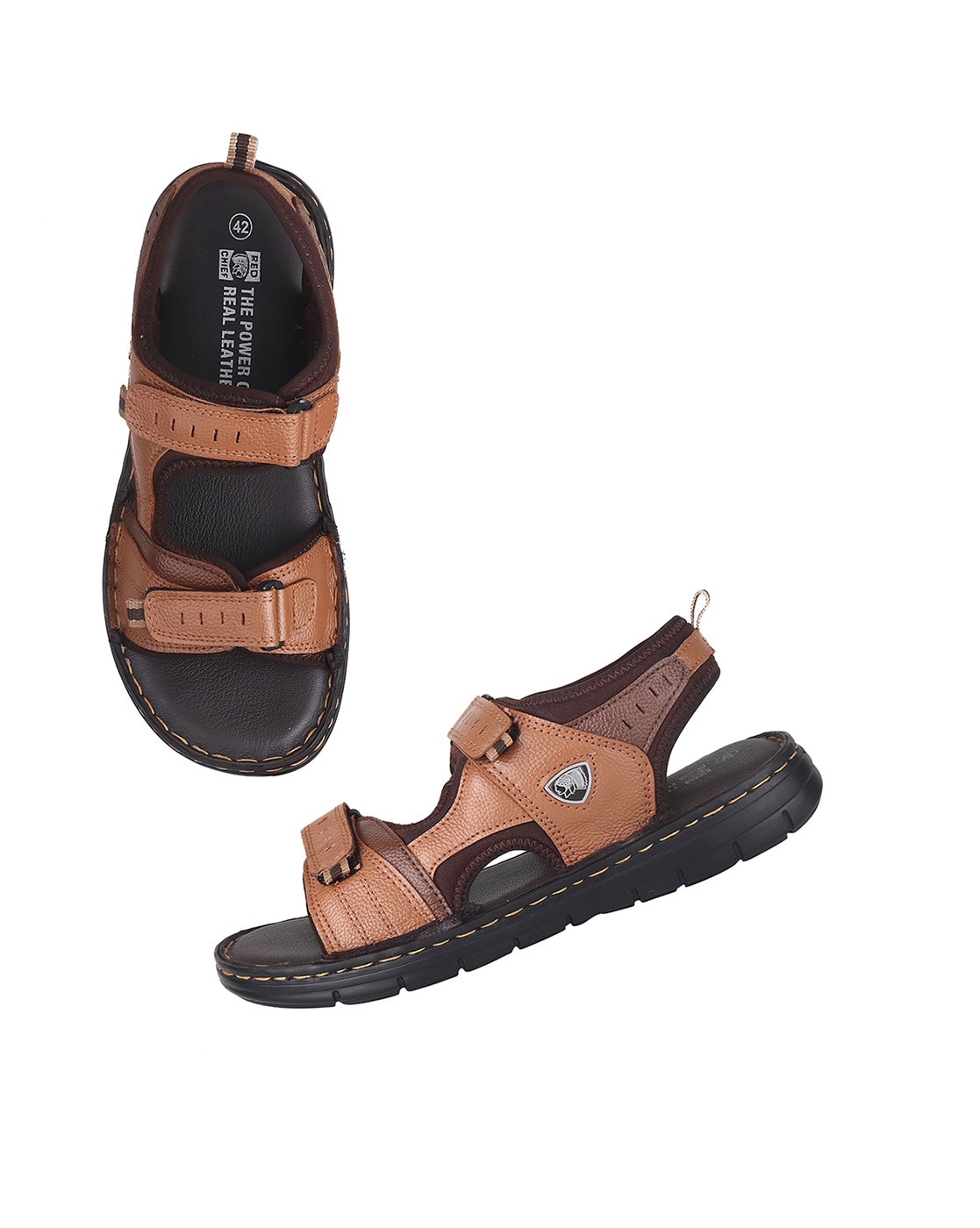 Buy Red Chief Men Black Leather Sandals - Sandals for Men 173965 | Myntra