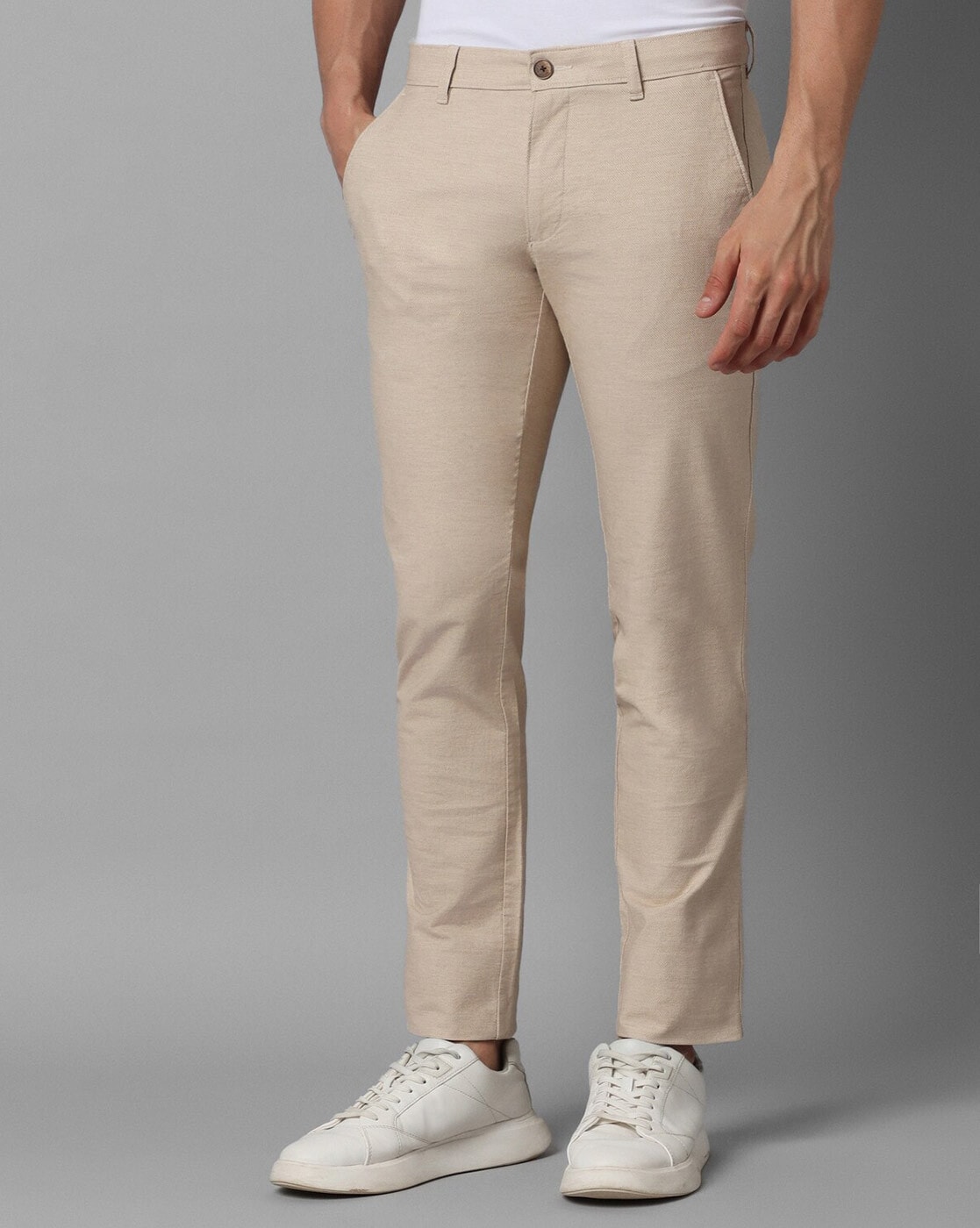 Buy Louis Philippe Beige Trousers Online - 803340