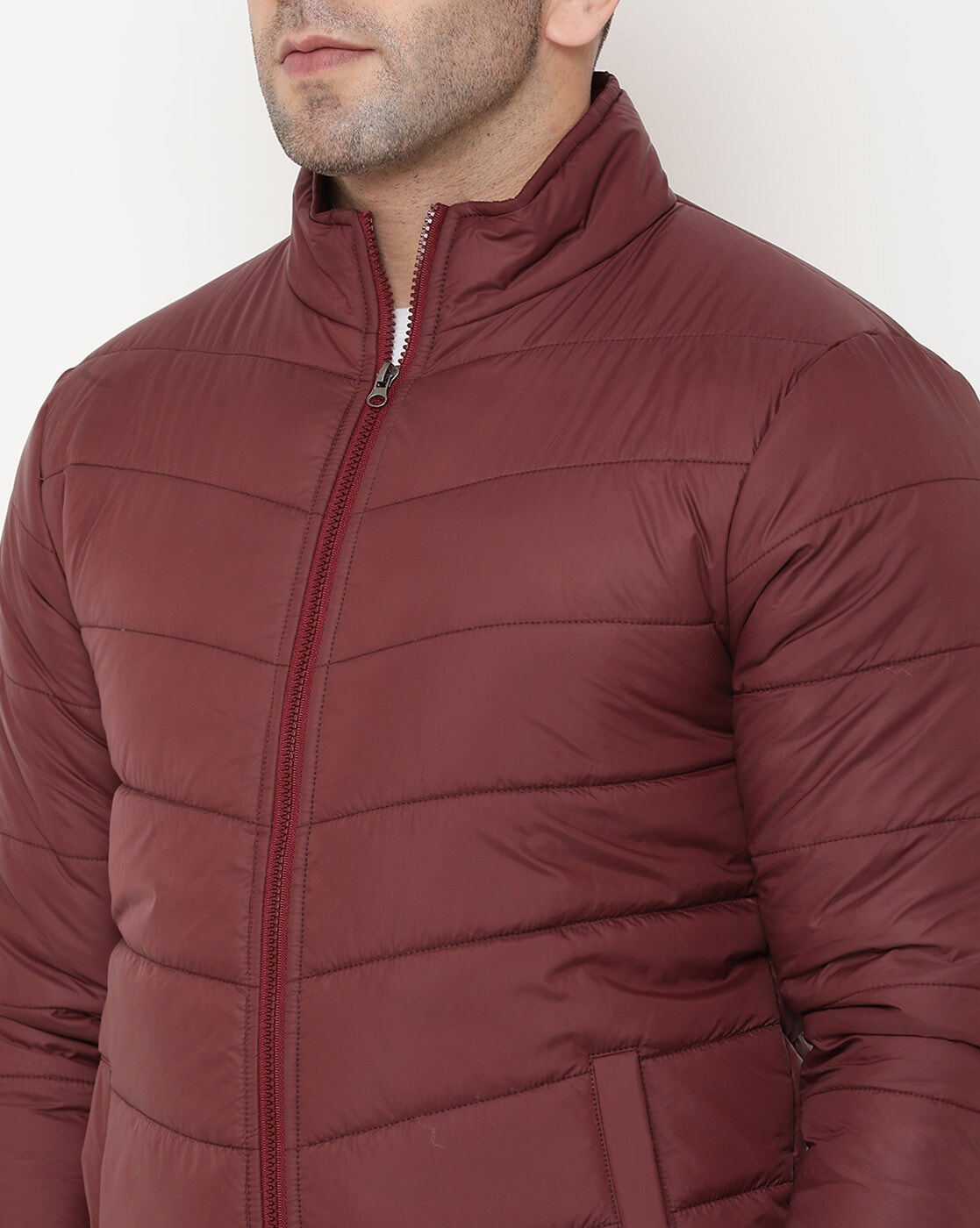 Vegan Cafe Racer Burgundy Leather Jacket Men's