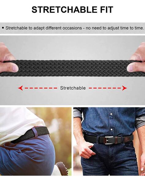 ZORO Stretchable Braided Woven Fabric Belt for Men and Women, Fits