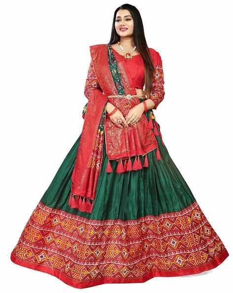 Buy Green & Maroon Lehenga Choli Sets for Women by Globalia