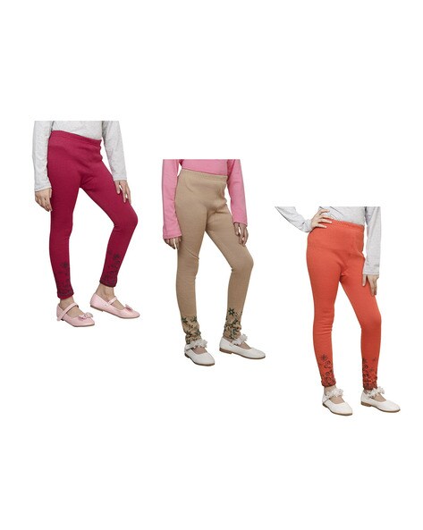 Pack of 4 Leggings with Elasticated Waistband