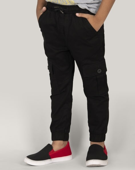 Boys Slim Fit Flat-Front Joggers with Cargo Pockets