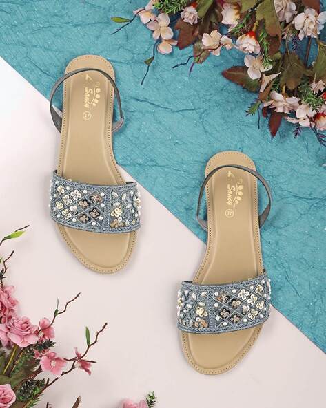 Stylish Fancy New Design and Trending Printed Flat Fashion sandal for Women  & Girls