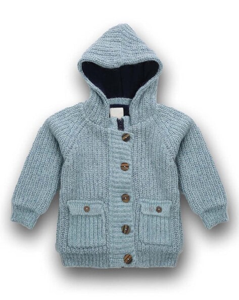 Boys knitted hoodie best sale