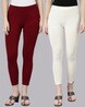 Buy Red & Beige Leggings for Women by Twin Birds Online