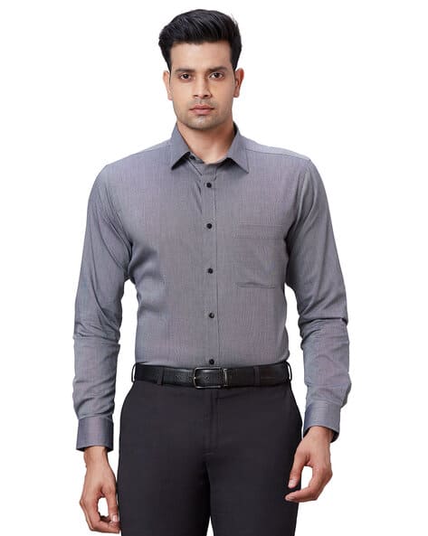 RAYMOND Men Slim Fit Shirt with Cutaway-Collar