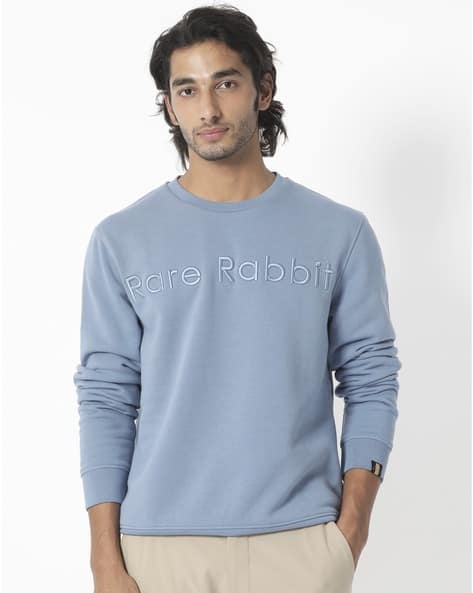 Men Embroidered Relaxed Fit Round-Neck Sweatshirt
