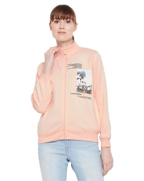 Buy Peach Sweatshirt Hoodies for Women by MADAME Online Ajio