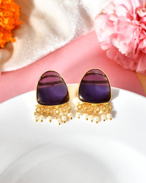 Buy YouBella Purple Stone Studded Dangler Earrings Online At Best Price @  Tata CLiQ