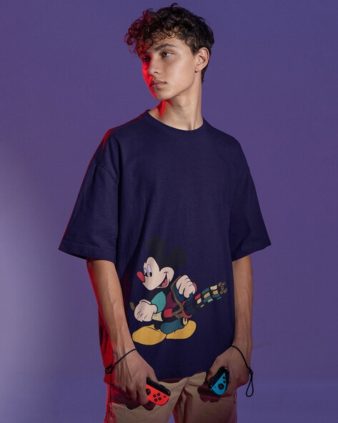 navy blue mickey mouse shirt