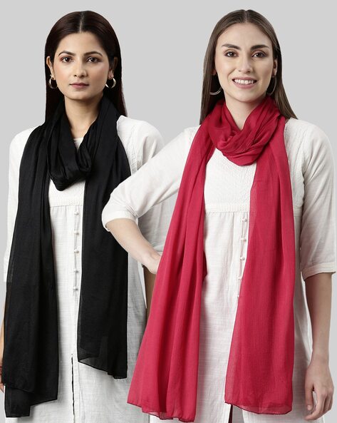 Women Pack of 2 Shawls Price in India