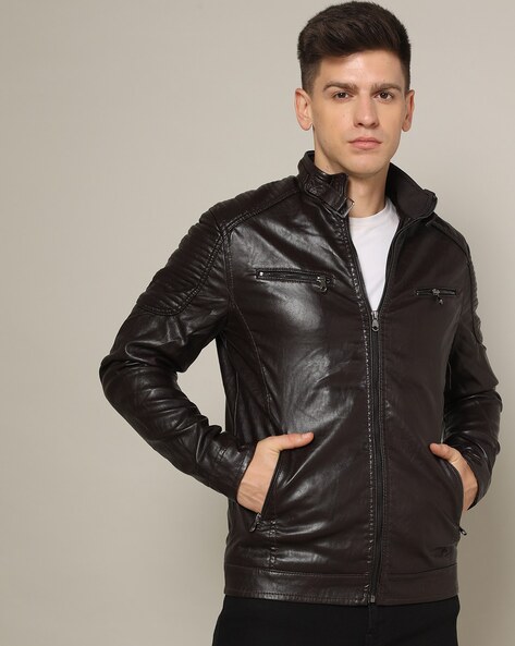 Buy DEL ROSKOSH Men Black Leather Jacket (S) at Amazon.in-anthinhphatland.vn