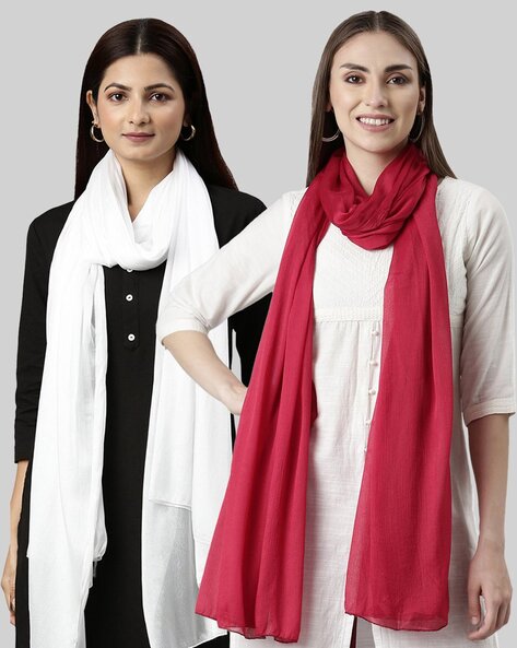 Women Pack of 2 Shawls Price in India