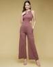 Mauve Ring Design Full Jumpsuit