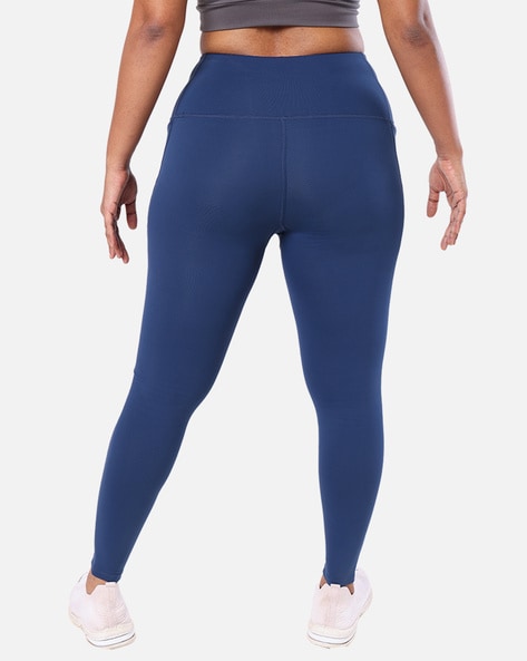 plusS Navy Blue Solid Plus Size Churidar-Length Leggings – pluss.in