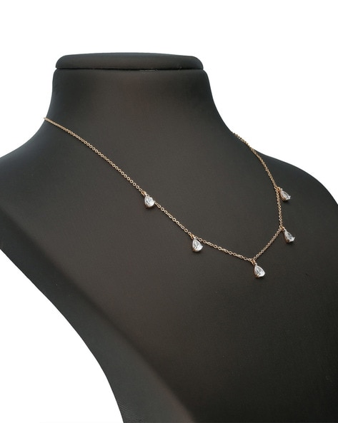 18k Solid Rose Gold Genuine Diamond Station Necklace | Artisan | Wolf &  Badger