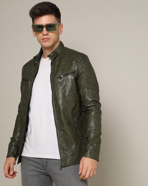 Men's Casual Faux Leather Jacket Stylish Vintage Pu Leather Zip Up Motorcycle  Jacket Best Sellers - Temu Japan