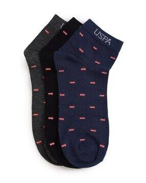 Pack of 3 Men Striped Ankle-Length Everyday Socks