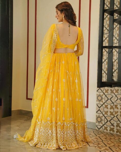 Haldi Ceremony Yellow Designer Lehenga Choli Wedding Lehenga Bollywood  Lehenga | eBay