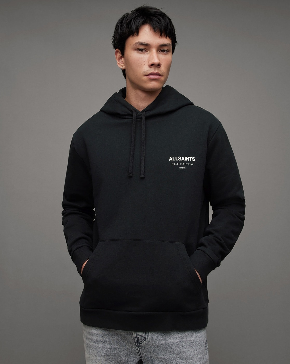 Underground Oversized Cotton Hoodie with Signature Logo Print