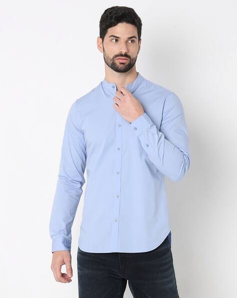 SUPERDRY Premium Stretch Shirt with Band Collar